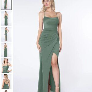 Azazie Eucalyptus Kalea bridesmaid dress. Sz A14